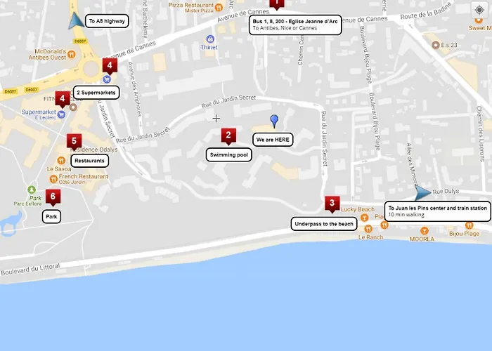 Bel En Bord De Avec Piscine Lagon Et Jardin, En Securisee * Antibes